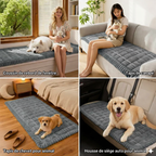 Housse de protection matelassée antidérapante en peluche pour canapé pour animaux de compagnie