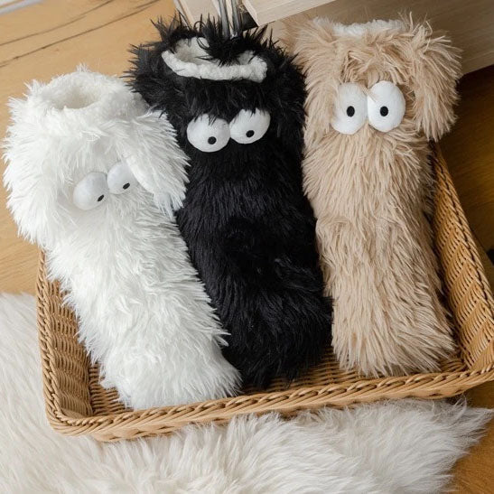 Chaussettes antidérapantes douillettes au motif chiot tout doux