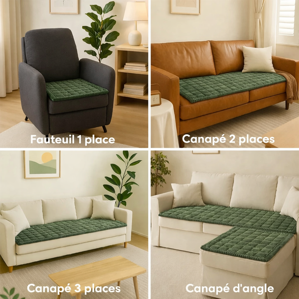 Housse de protection matelassée antidérapante en peluche pour canapé pour animaux de compagnie