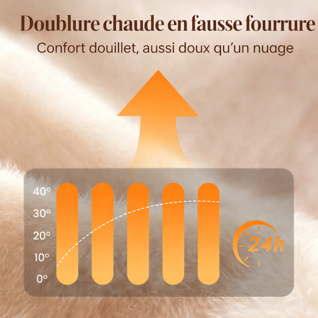 Chaussons compensés pour femme, doublés en fausse fourrure cosy