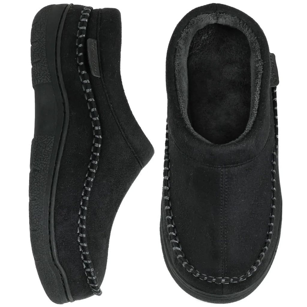 Mocassins antidérapants en peluche pour hommes : chauds et à bout large