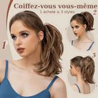 Postiche queue de cheval chignon haut avec pince à griffes synthétiques