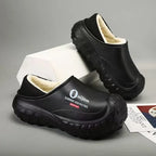 Pantoufles d'hiver imperméables en peluche pour hommes, doublées en polaire, pour l'intérieur et l'extérieur