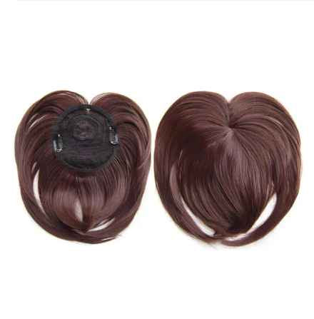 Postiche Topper Court Respirant en Cheveux Humains Effet Naturel