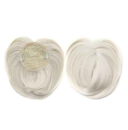 Postiche Topper Court Respirant en Cheveux Humains Effet Naturel