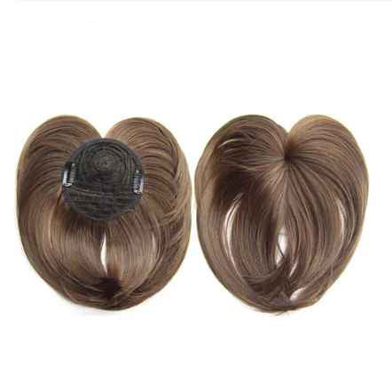 Postiche Topper Court Respirant en Cheveux Humains Effet Naturel