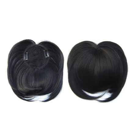Postiche Topper Court Respirant en Cheveux Humains Effet Naturel