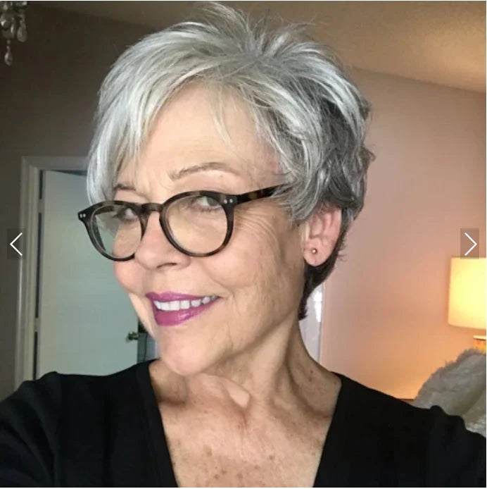 Postiche Topper Court Respirant en Cheveux Humains Effet Naturel