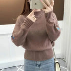 🔥Pull en maille épaisse de cachemire avec broderie florale